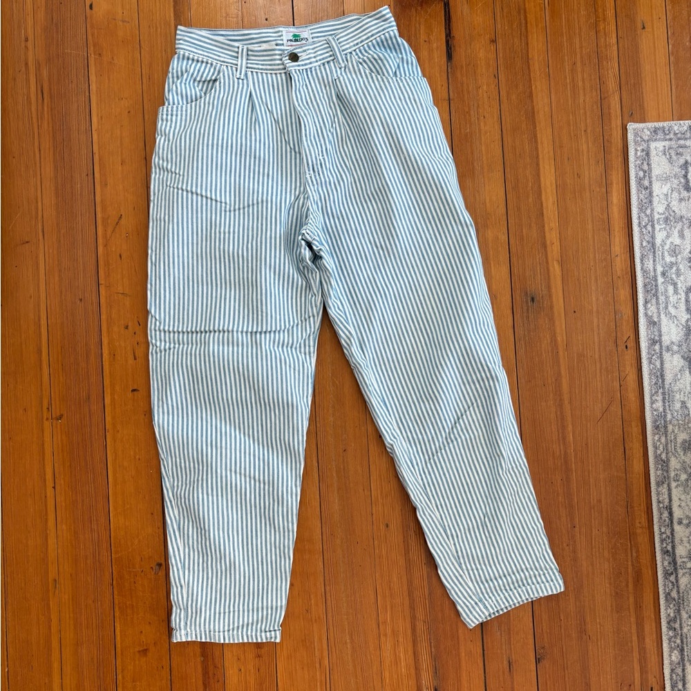 Vintage palmetto blue and white striped pants size 2